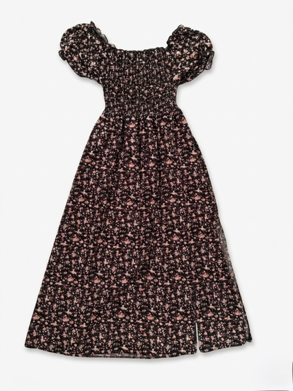 Ardene Black Maxi Dress with Pink Floral Print